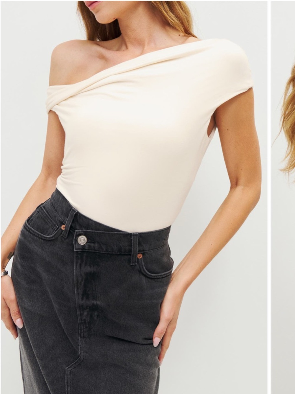 Reformation Cream Cello Knit top
